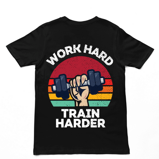 WORK HARD TRAIN HARDER Premium Oversize Shirt (Backprint)